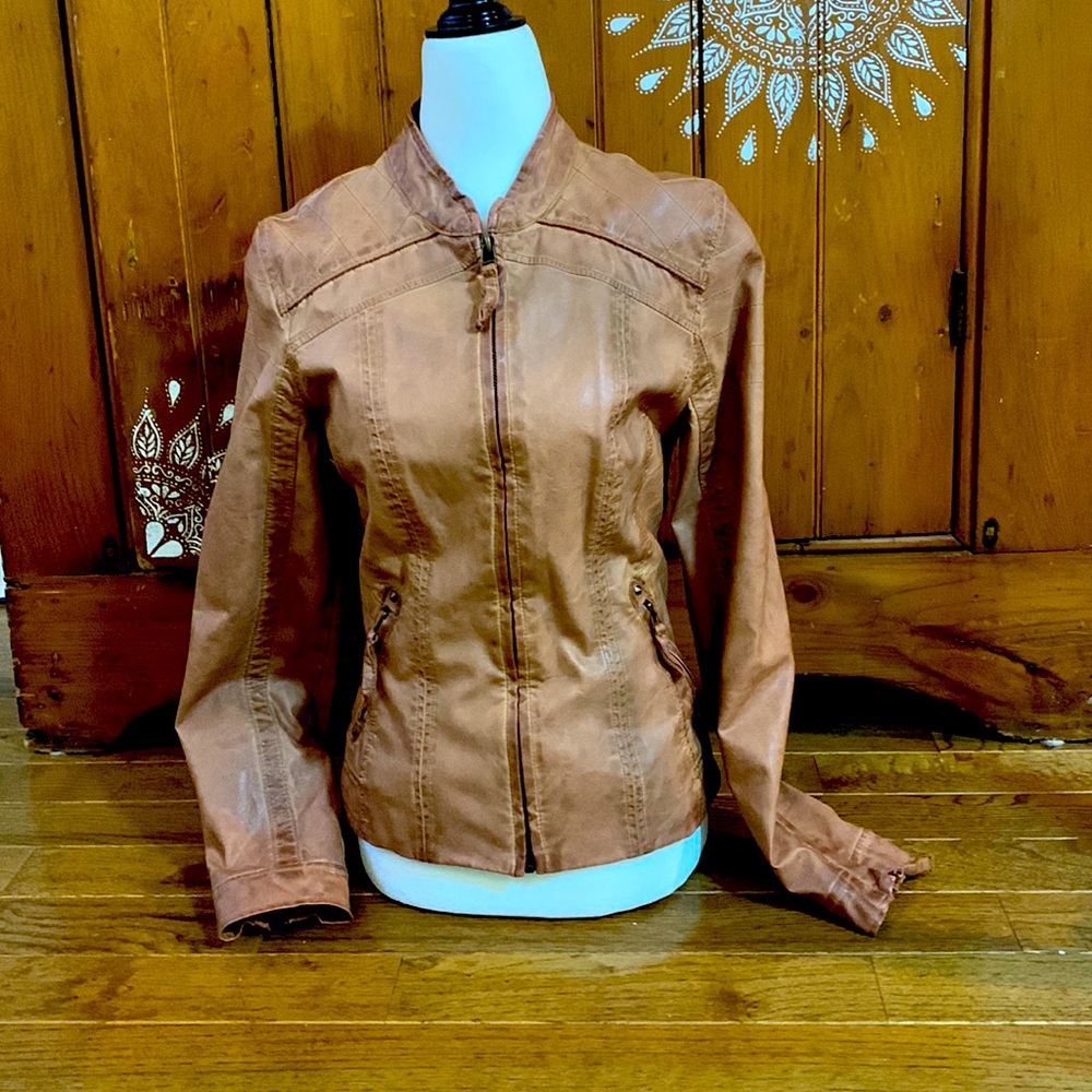 Vegan leather jacket.